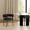 Onda Contemporary Vegan Leather Metal Dining Chair in Black | Chaise de salle a manger contemporaine Onda en cuir vegetalien et metal, coloris noir