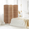 Homcom Double Hinged Woven Wicker Room Divider And Privacy Screens|Homcom Separateur De Piece En Osier Tisse A 3 Panneaux 6ft