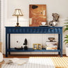 Oliver 60'' Fir Veneer Entryway Table with Honeycomb Design and Drawers, Navy Blue Sofa Table  | Table d'entree Oliver 60'' en placage de sapin avec design en nid d'abeille et tiroirs, bleu marine