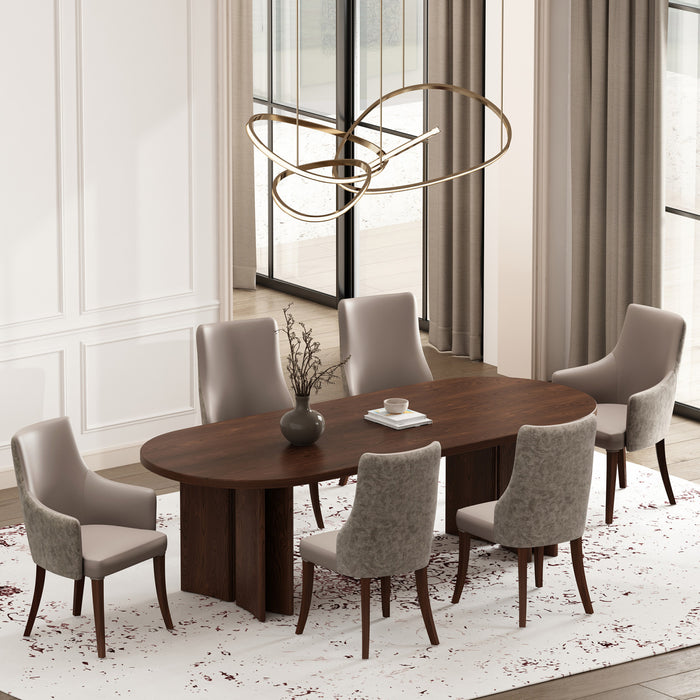 Connie Modern 6-Piece Dining Chair Set in Taupe