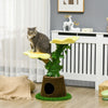 Pawhut 18" Plush Cat Tree With Two Flower Platforms, Multi-activity Centre Cat Tower With Jute Scrat|Pawhut Arbre A Chat En Peluche 18" Avec Deux Plateformes De Fleurs, Tour Pour Chat Multi-activites A