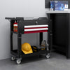 Homcom Rolling Tool Cart 330 Lbs Steel Utility Cart With Drawers Black|Homcom Chariot A Outils Roulant 330 Lb Chariot Utilitaire Avec Tiroirs Noir