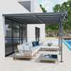 Outsunny 14' X 10' Outdoor Hardtop Pergola Polycarbonate Roof Gazebo With Adjustable Height, Aluminu|Outsunny Pergola Adossable Rigide Alu. Dim. 171.25"l X 118"l Pavillon De Jardin Toit Panneaux De Pol