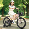 Costway 18" Kid's Bike With Training Wheels Adjustable Handlebar & Seat Handbrake Pink