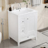 Mia 24" Bathroom Vanity with Ceramic Sink and Multi-Drawer Storage, White | Mia Meuble-lavabo de 24" avec vasque en ceramique et rangement a plusieurs tiroirs, Blanc