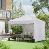 Outsunny 10' X 10' Pop Up Canopy Tent With Removable Sidewalls Carry Bag|Outsunny Tente A Toit Escamotable Avec Parois Laterales Amovibles