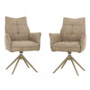 Elowen Taupe Upholstered Swivel Dining Armchair (Set of 2) | Fauteuil de salle a manger pivotant Elowen rembourre taupe (ens. de 2)