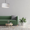Dainolite Slit Drum LED Pendant 22w Matte Black White Shade Lamp|Luminaire suspendu de Dainolite avec abat-jour blanc à fentes, fini noir mat et ampoule à DEL de 22 W