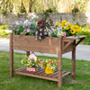 Outsunny Raised Garden Bed With 8 Grids And Storage Shelf, Elevated Planter Box With Legs, For Veget|Outsunny 49 '' X 21 '' X 29 '' Support De Plante De Jardin Sureleve Support De Plante De Jardin Sure