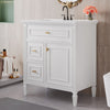 Olivia 30" Bathroom Vanity with Ceramic Sink and Solid Rubberwood, White | Olivia Meuble-lavabo de 30" avec vasque en ceramique et bois caoutchouc massif, Blanc
