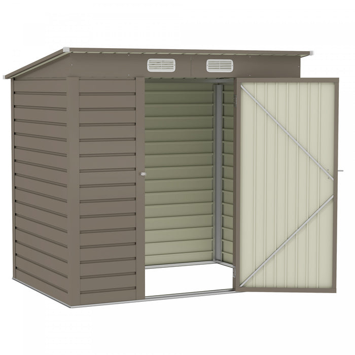 Outsunny 6 X 4ft Metal Garden Storage Shed With 2 Vents, Light Grey