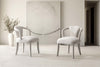 Palmer Mid-Century Modern Upholstered Tweed Armchair in Ivory - Set of 2 Dining Chair | Fauteuil Palmer style milieu du siecle moderne en tweed ivoire - Lot de 2