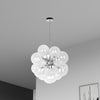 Dainolite Comet 6 Light Chandelier Polished Chrome Finish Clear Glass Lamp|Lustre Comet de Dainolite en verre transparent, avec fini chromé poli et 6 ampoules