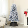 Homcom 5 Ft Artificial Christmas Tree With Snow Flocked Branches, Hinge|Homcom Arbre De Noel Artificiel De 5 Pi Avec Branches Floquees De Neige
