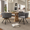 Amelia Velvet Swivel Dining Chairs with Tufted Upholstered and Metal Legs Set of 2, Grey  | Chaises de salle a manger pivotantes Amelia en velours avec revetement capitonne et pieds en metal, lot de 2, gris