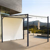 Outsunny 10' X 10' Steel Pergola Retractable Canopy Cream White|Outsunny 10' X 10' Pergola Tonnelle De Jardin Avec Auvent Coulissant Structure Acier Epoxy Et Toile