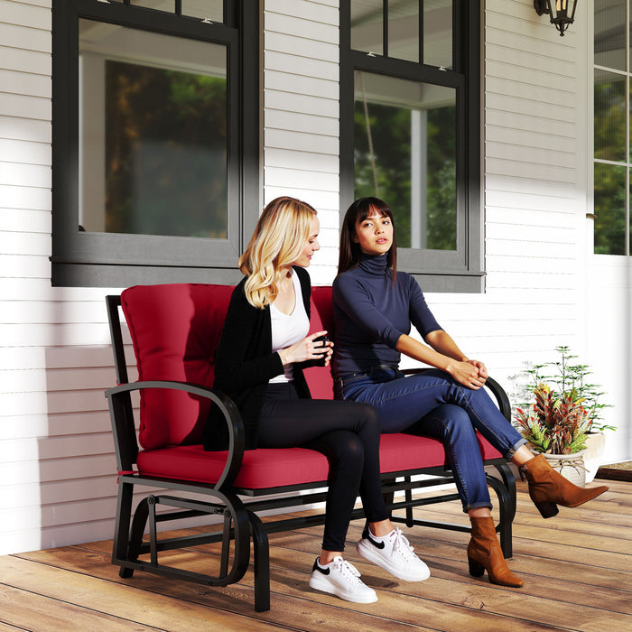 Outsunny 2-person Outdoor Glider Chair Red
