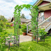 Outsunny 6.8ft Decorative Metal Garden Arch With 2 Planter Boxes Outdoor|Outsunny Arche De Jardin Decorative En Metal De 2 M Avec 2 Jardinieres