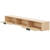 Nordika Slim 72" Wall-Mounted TV Stand with 2 Storage Cabinets - Natural Blonde Oak | Meuble pour téléviseur mural mince Nordika de 72 po avec 2 armoires de rangement - chêne blond naturel