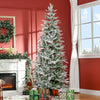 Homcom 7.5ft Snow Flocked Artificial Christmas Tree Cypress|Homcom Cypres D'arbre De Noel Artificiel Floque De Neige