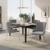 Luna Velvet Dining Chairs with Tufted Upholstered and Gold Metal Legs Set of 4, Grey  | Chaises de salle a manger Luna en velours avec revetement capitonne et pieds metalliques dores, lot de 4, gris