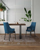 Kara Modern Wood Upholstered Dining Chair in Blue - Set of 2 | Chaise de salle a manger moderne en bois Kara avec revetement bleu - Lot de 2