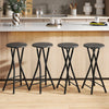 HOMCOM 24" Bar Stools Set of 4, Folding Bar Chairs with Footrest, Black