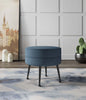 Bailey Mid-Century Modern Upholstered Accent Ottoman in Blue | Bailey Pouf d’Appoint Rembourre Style Mid-Century Moderne en Bleu