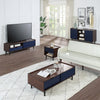 Duane Mid-Century Modern 4-Piece Living Room Set in Navy Blue | Ensemble de salon Duane style milieu du siecle, 4 pieces, bleu marine