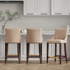 Shubert Modern Wood Upholstered Barstool in Tan - Set of 3 | Tabouret de bar moderne en bois avec assise rembourree Shubert, coloris beige - Lot de 3