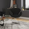 Raspberry Modern Upholstered Swivel Lounge Chair in Black - Set of 2 Accent Chair | Fauteuil lounge pivotant moderne Raspberry en tissu noir - Lot de 2