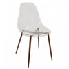 LumiSource Clara Walnut Clear Mid-Century Modern Dining Accent Chair - Set of 2|Chaise d’appoint de salle à manger moderne du milieu du 20e siècle Clara transparente et noyer - ensemble de 2