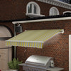 Outsunny 8' X 6.5' Retractable Awning With LED Lights, Uv40+, Yellow/grey|Outsunny Auvent Retractable 8' X 6.5' Avec Lumieres LED, Uv40+, Jaune/gris