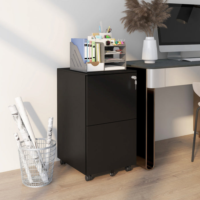 Vinsetto 2-drawer Vertical Filing Cabinet For Letter A4 Legal Size