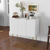 HOMCOM Accent Cabinet w/ Gold Leg for Living Room Dining Room Hallway White