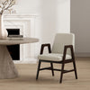 Stella Modern Wood Velvet Armchair in Cream | Fauteuil moderne en bois et velours Stella, coloris creme