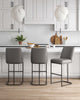 Serena Modern Metal Upholstered Barstool in Taupe - Set of 3 Bar Stool | Tabouret de bar moderne en metal et tissu Serena, taupe - Lot de 3
