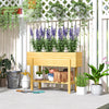Outsunny Raised Garden Bed, Planter Box W/storage Shelf, Natural Wood