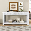 Gracie Solid Wood Console Table With Drawers And Shelf - Antique White | Table Console Gracie En Bois Massif Avec Tiroirs Et Etagere - Blanc Antique