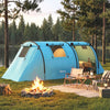Outsunny 3-4 Person Camping Tent with 2 Rooms, Waterproof Family Tent
