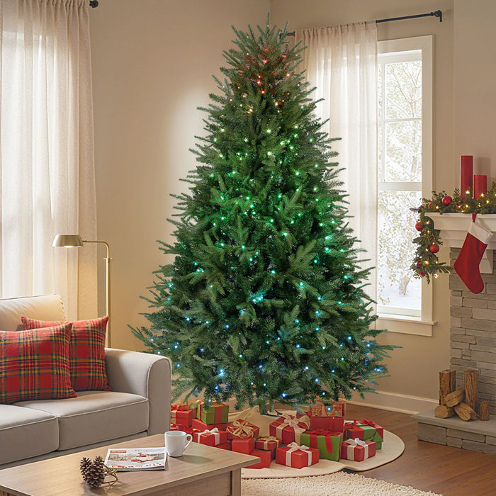 HOMCOM 6.5ft Christmas Tree with Synchronized LED, DIY, Frasier Grande Fir