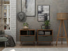 Rockefeller Mid-Century Modern 20" Nightstand in Gray (1-Drawer) - Set of 2 | Table de nuit Rockefeller Mid-Century Modern 20" en gris (1 tiroir) - Lot de 2