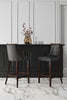 Fifth Avenue Traditional Wood Upholstered Barstool in Graphite - Set of 3 | Tabouret de bar traditionnel en bois avec assise rembourree Fifth Avenue, graphite – Lot de 3
