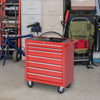 Homcom 7 Drawer Lockable Steel Tool Chest With Handle|Homcom Coffre A Outils En Acier Verrouillable A 7 Tiroirs Poignee