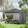 Outsunny 10' X 10' Pop Up Canopy Tent With Removable Sidewalls Carry Bag|Outsunny Tente A Toit Escamotable Avec Parois Laterales Amovibles