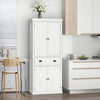 HOMCOM Kitchen Pantry, Freestanding Buffet Cabinet with 4 Doors, White