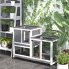 Pawhut Rabbit Hutch Indoor Bunny Cage Guinea Pig House On Wheels With Run, Pull Out Trays, Grey And |Pawhut Clapier D'interieur En Bois Pour Lapin Avec Cage Surelevee Avec Enclos Ferme Avec Roues, Idea
