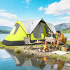 Outsunny Camping Tent, 6 Person Tent with 2 Bedroom, Rainfly, Green
