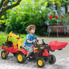 Aosom 3 In 1 Kids Ride On Excavator Toy With 6 Wheels, Bulldozer With Controllable Cargo Trailer & E|Aosom 3 En 1 Joeut A Chevaucher Bulldozer/pelleteuse Jouet Avec 6 Roues, Remorque De Cargaison Contr