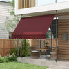Outsunny 10' X 3' Retractable Awning, Freestanding & Non-screw, Wine Red|Auvent Retractable Outsunny 10' X 3', Autoportant Et Sans Vis, Bordeaux